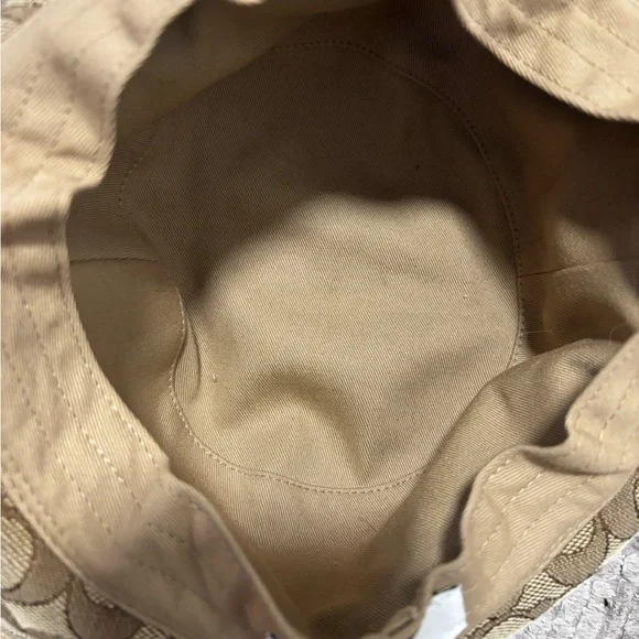 Coach Signature Monogram Bucket Hat - Tan & Brown - Picture 6 of 7